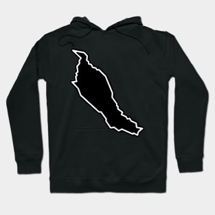 Denman Island Silhouette in Ebony Black - Bold and Simple - Denman Island Hoodie